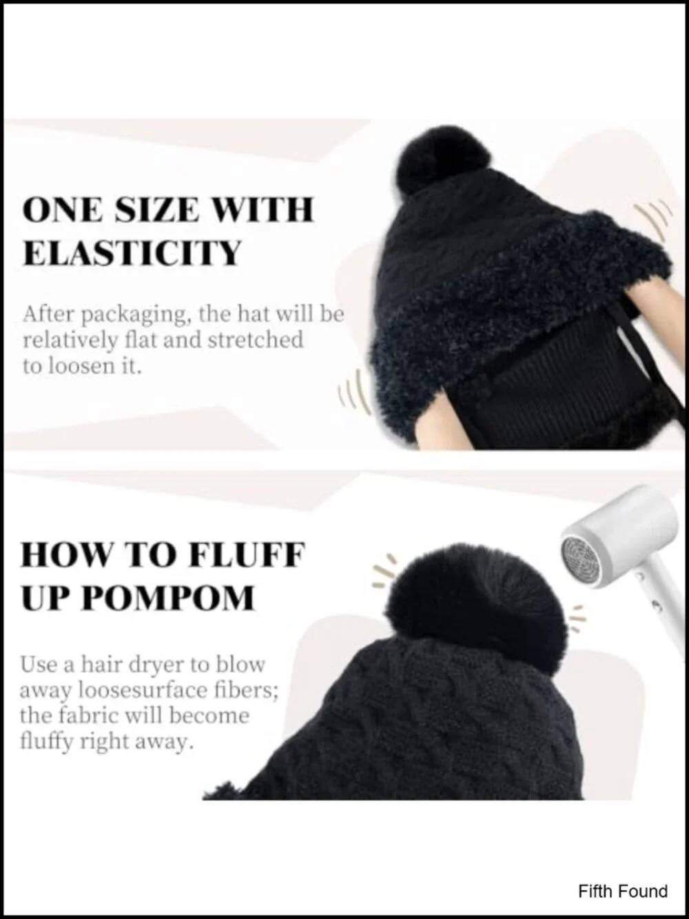 3-in-1 Knit Beanie Hat with Scarf & Mask Balaclava Women Winter